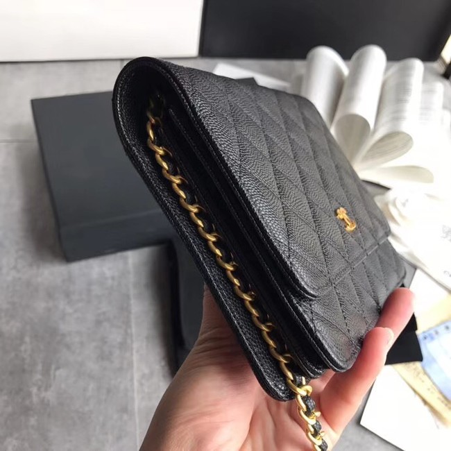 BOY CHANEL Clutch with Chain A84433 black