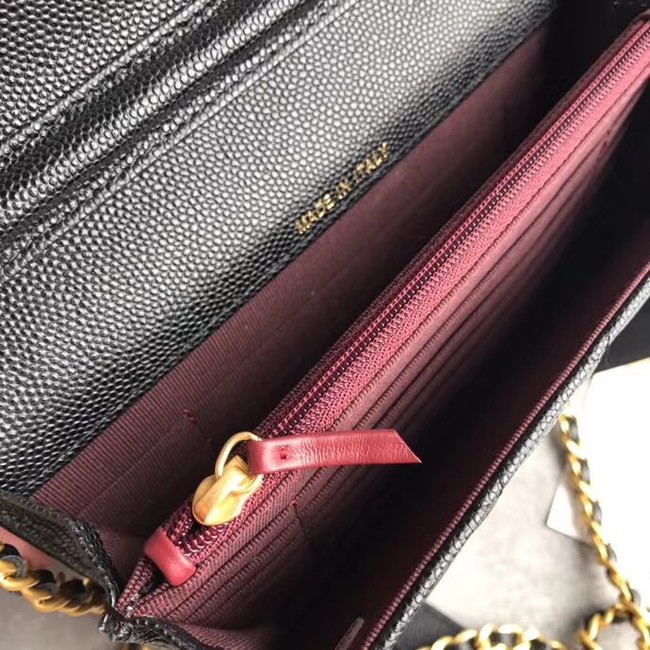BOY CHANEL Clutch with Chain A84433 black