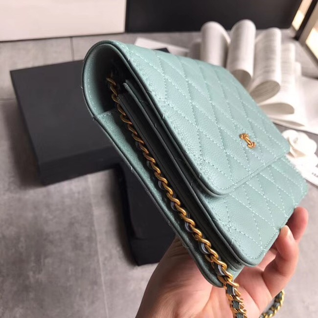 BOY CHANEL Clutch with Chain A84433 sky blue