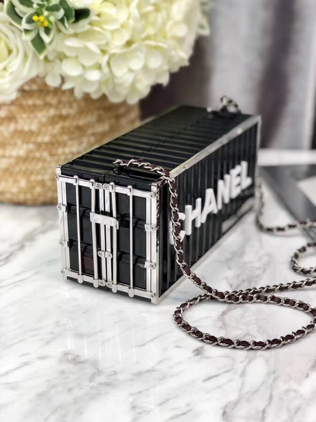 Chanel Minaudiere Resin & Silver-Tone Metal A94670 Black