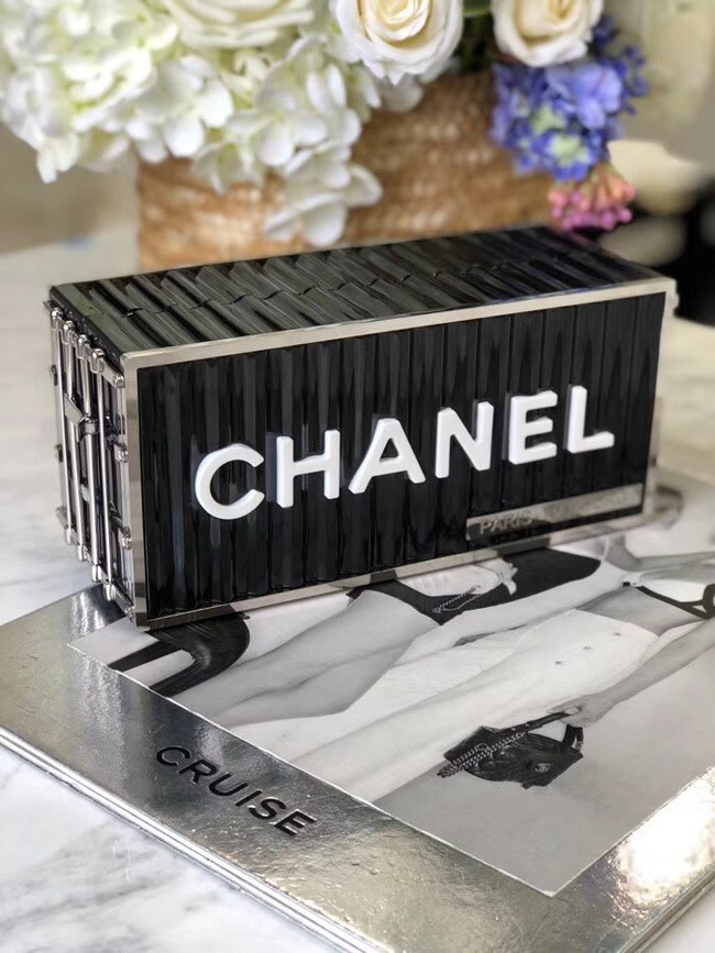 Chanel Minaudiere Resin & Silver-Tone Metal A94670 Black