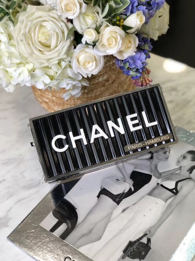 Chanel Minaudiere Resin & Silver-Tone Metal A94670 Black