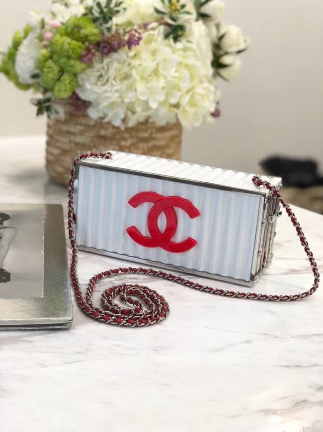 Chanel Minaudiere Resin & Silver-Tone Metal A94670 white