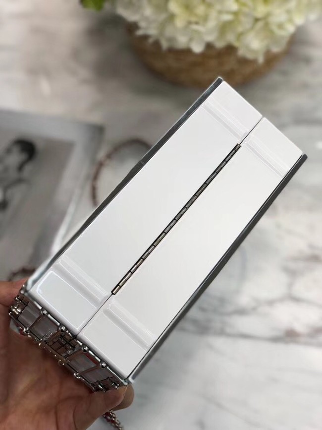 Chanel Minaudiere Resin & Silver-Tone Metal A94670 white