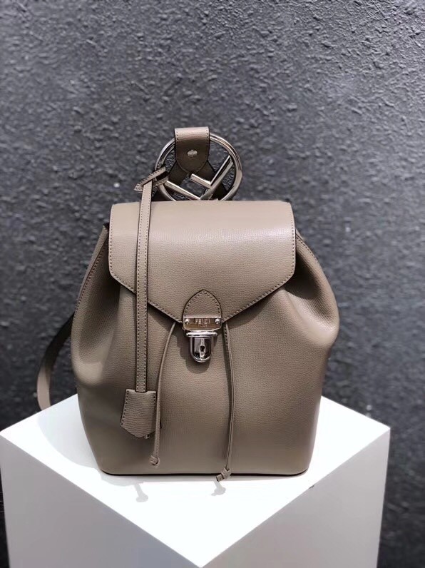 FENDI Kan I Leather knapsack 2570 grey