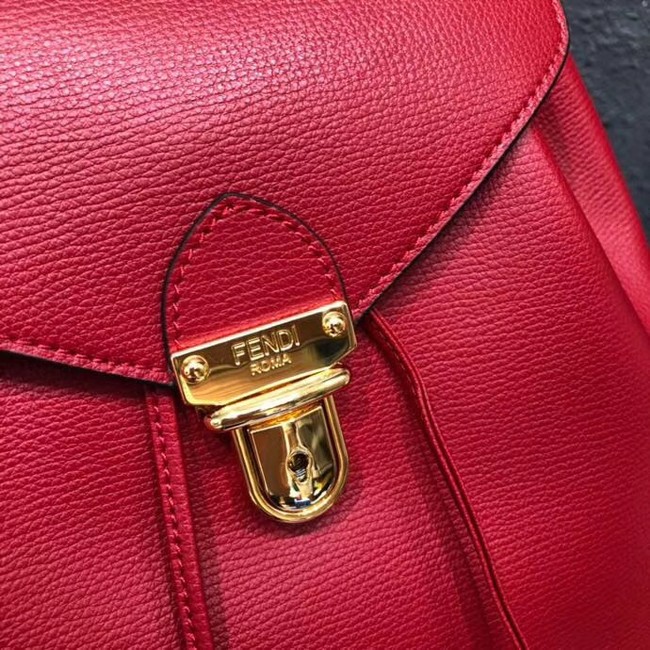 FENDI Kan I Leather knapsack 2570 red