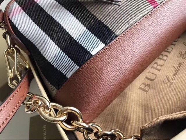 Burberry Calfskin Leather Should Bag 41711 brown