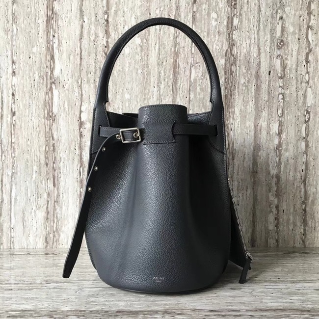 CELINE BIG BAG BUCKET IN SUPPLE GRAINED CALFSKIN 55427 Dark grey