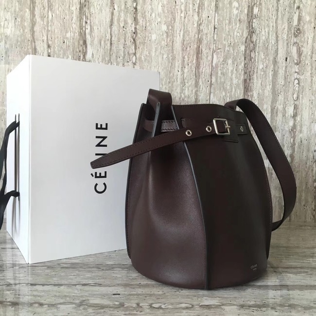 CELINE BIG BAG BUCKET IN SUPPLE GRAINED CALFSKIN 55428 Wine