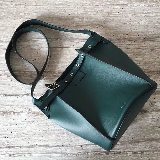 CELINE BIG BAG BUCKET IN SUPPLE GRAINED CALFSKIN 55428 green