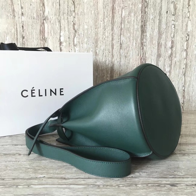 CELINE BIG BAG BUCKET IN SUPPLE GRAINED CALFSKIN 55428 green