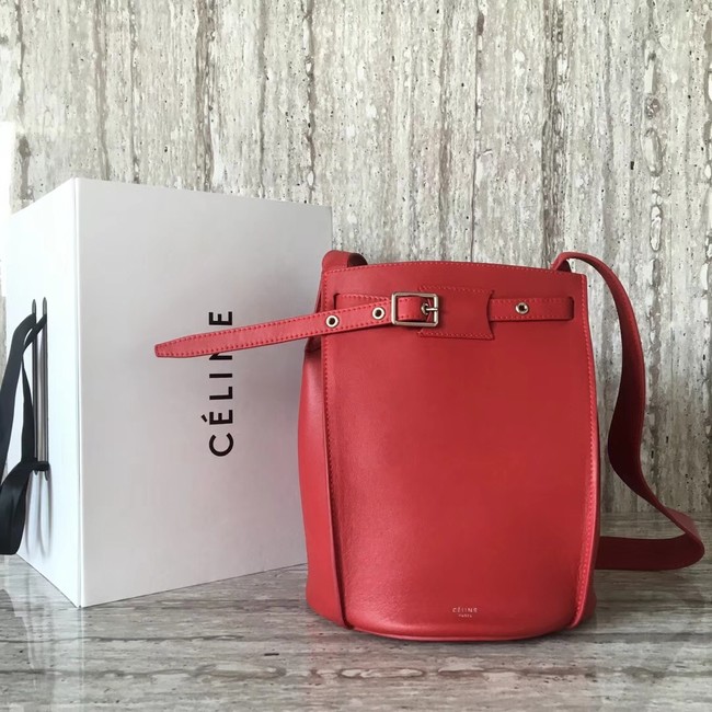 CELINE BIG BAG BUCKET IN SUPPLE GRAINED CALFSKIN 55428 red