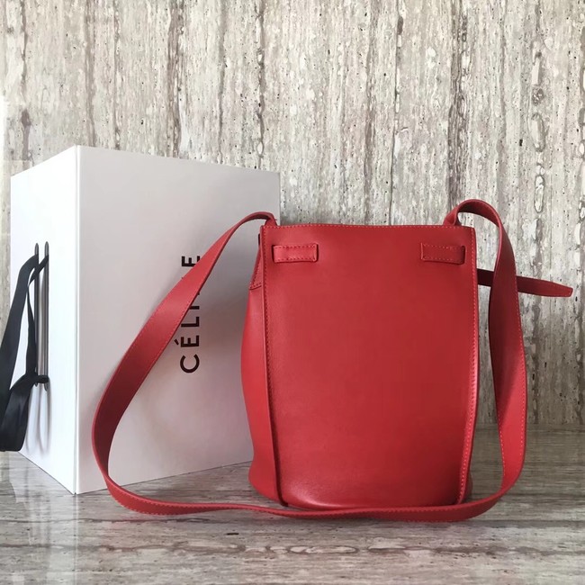 CELINE BIG BAG BUCKET IN SUPPLE GRAINED CALFSKIN 55428 red