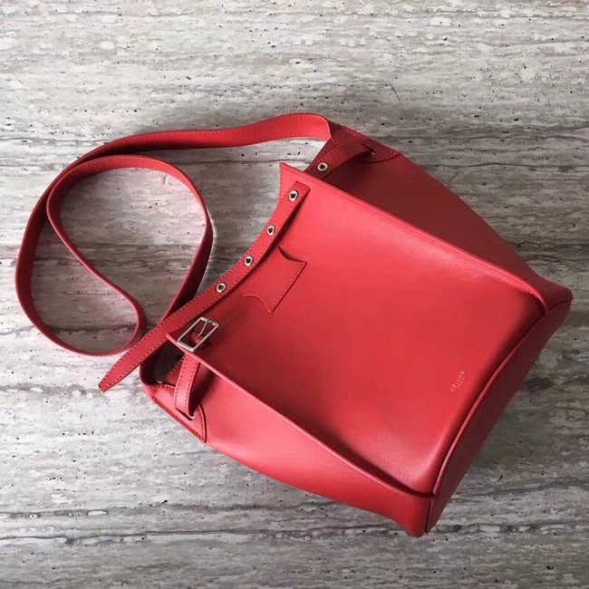 CELINE BIG BAG BUCKET IN SUPPLE GRAINED CALFSKIN 55428 red