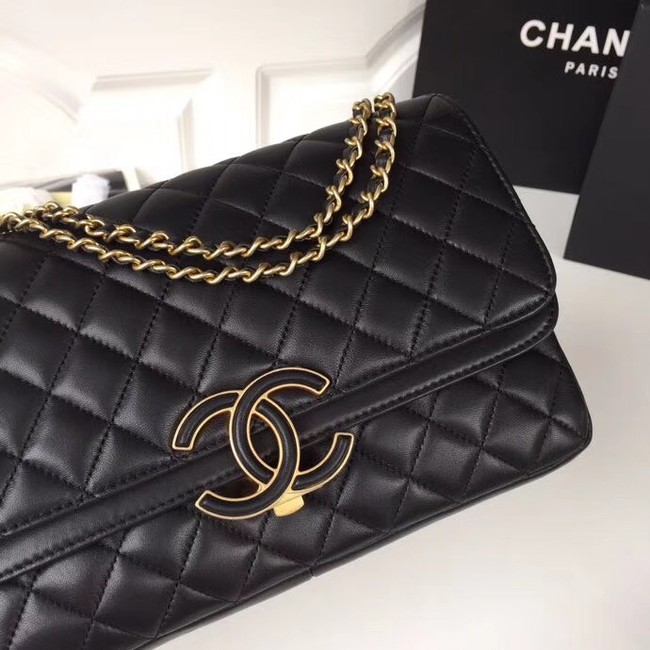 Chanel Original Flap Bag Lambskin & Gold-Tone Metal A57276 black