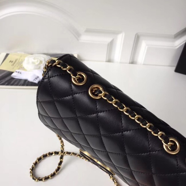 Chanel Original Flap Bag Lambskin & Gold-Tone Metal A57277 black