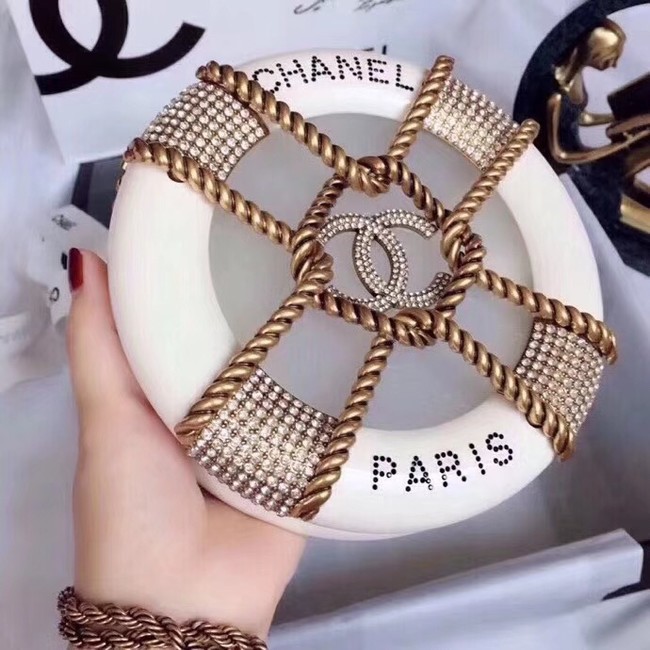 Chanel Original Minaudiere Resin Strass & Gold-Tone Metal A94672 White