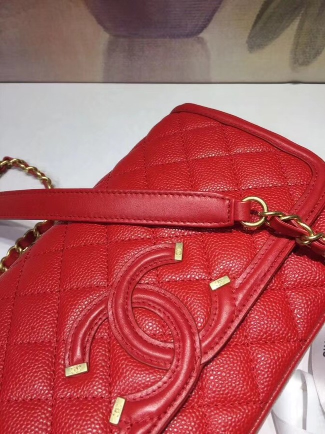 CHANEL Original Clutch with Chain A85533 red