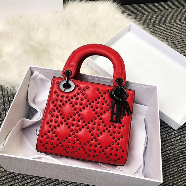 MINI LADY DIOR BAG CALFSKIN M0598S red