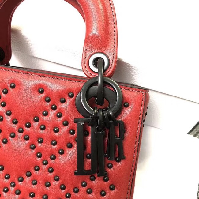 MINI LADY DIOR BAG CALFSKIN M0598S red
