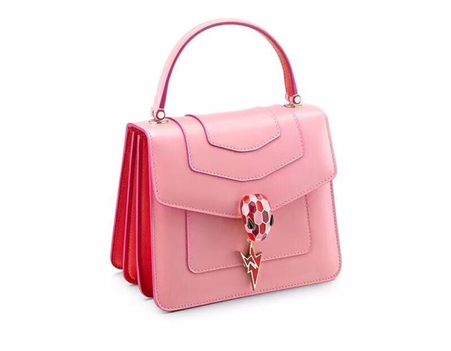BVLGARI Serpenti Forever leather flap bag 286999 pink