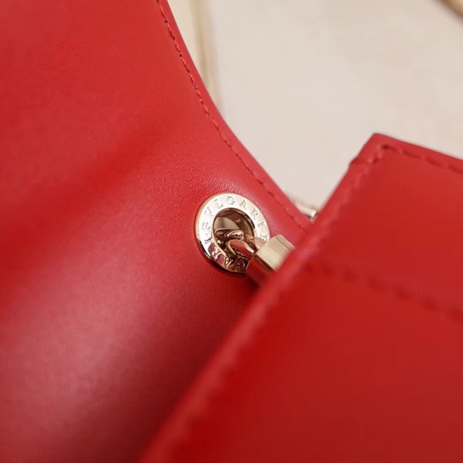 BVLGARI Serpenti Forever metallic-leather shoulder bag 39174 red