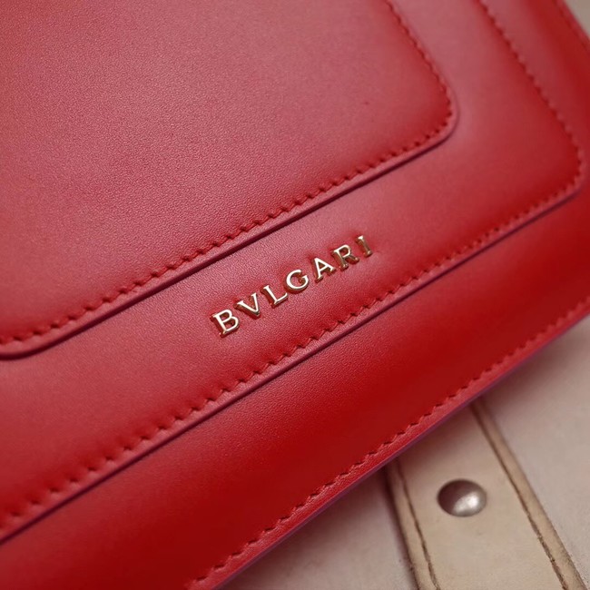 BVLGARI Serpenti Forever metallic-leather shoulder bag 39174 red