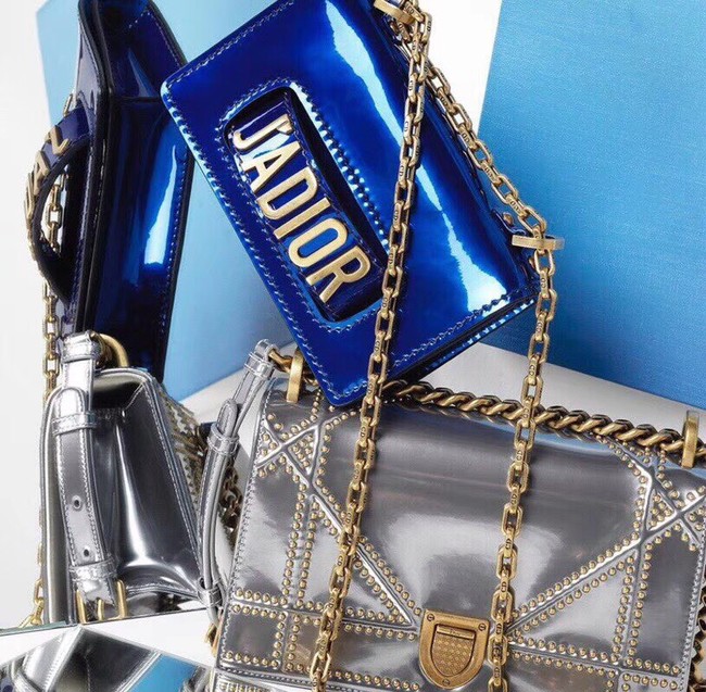 MINI Jadior flap bag metallic mirror calfskin M9002 blue