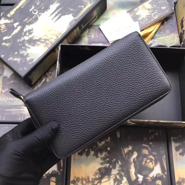 Gucci Leather zip around wallet with bow 524291 black