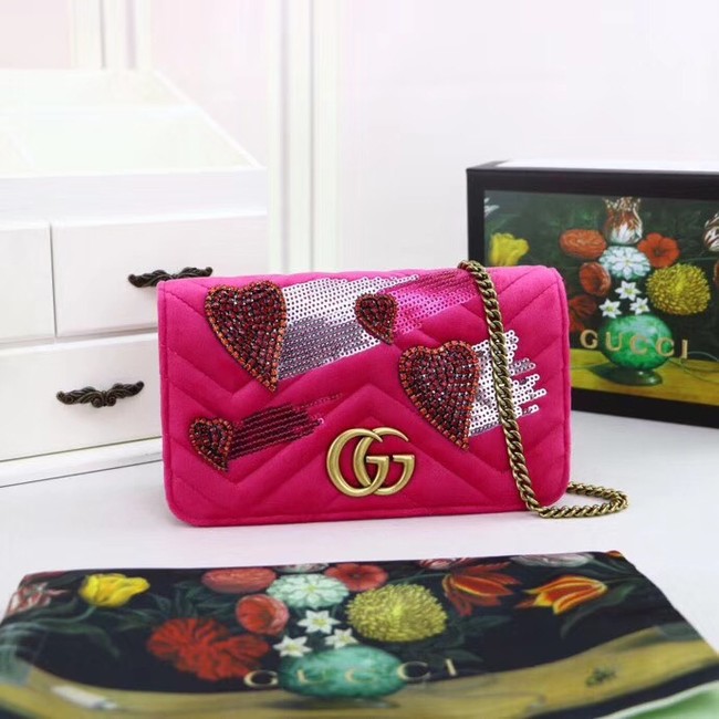 Gucci Dionysus GG Velvet leather mini Shoulder Bag 488426 plum