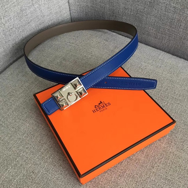 Hermes Collier de Chien belt buckle & Reversible leather strap 24 mm H0521 blue