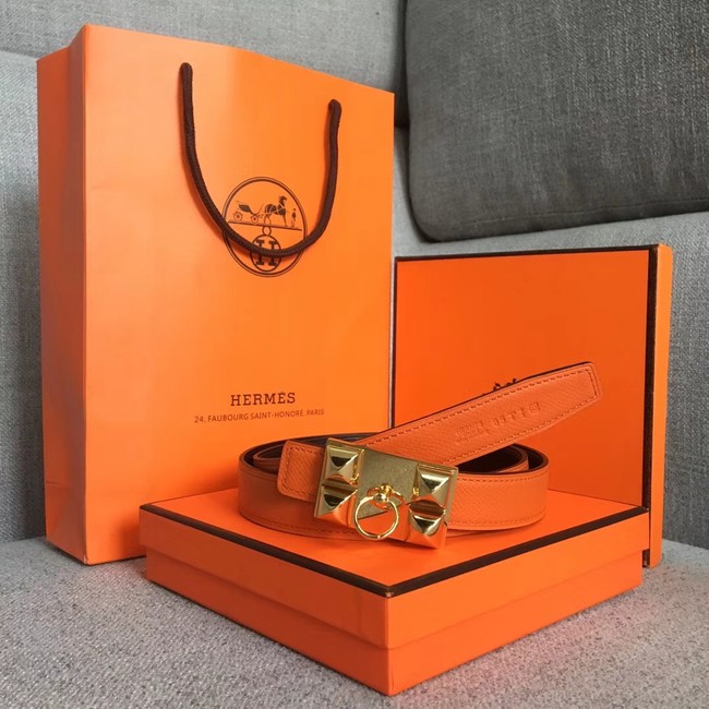 Hermes Collier de Chien belt buckle & Reversible leather strap 24 mm H0521 orange
