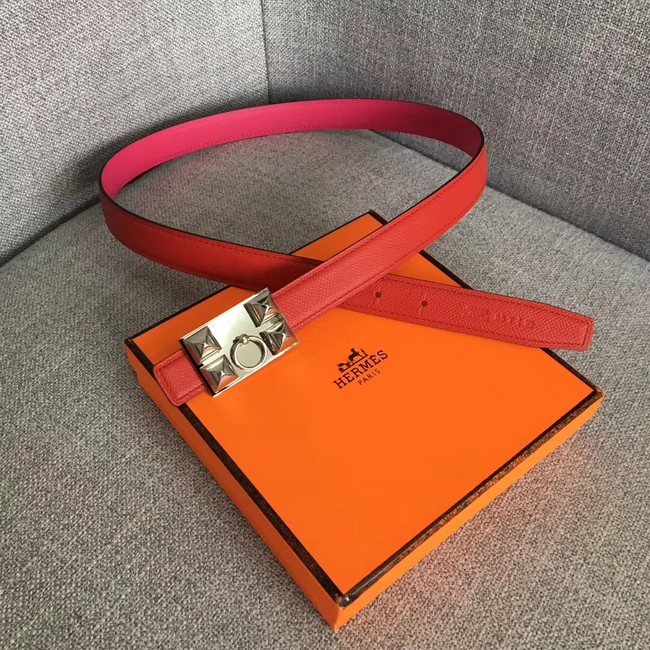 Hermes Collier de Chien belt buckle & Reversible leather strap 24 mm H0521 red