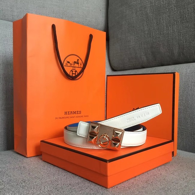 Hermes Collier de Chien belt buckle & Reversible leather strap 24 mm H0521 white