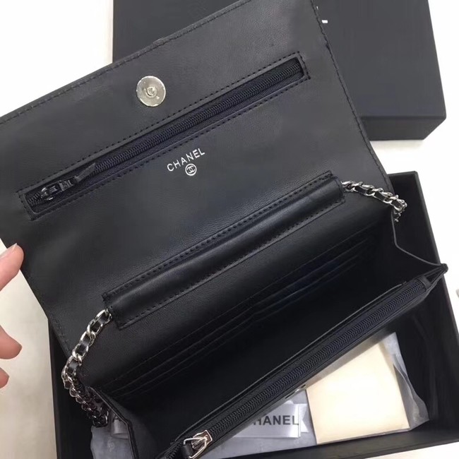 Chanel Clutch with Chain 6851 black silver chain