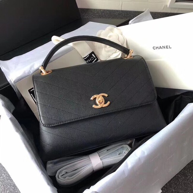 Chanel Flap Bag with Top Handle Original A57147 black