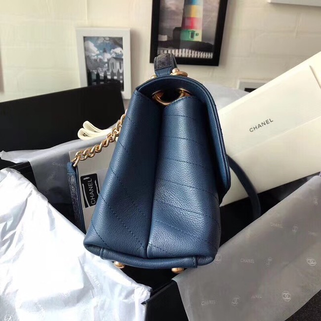 Chanel Flap Bag with Top Handle Original A57147 blue