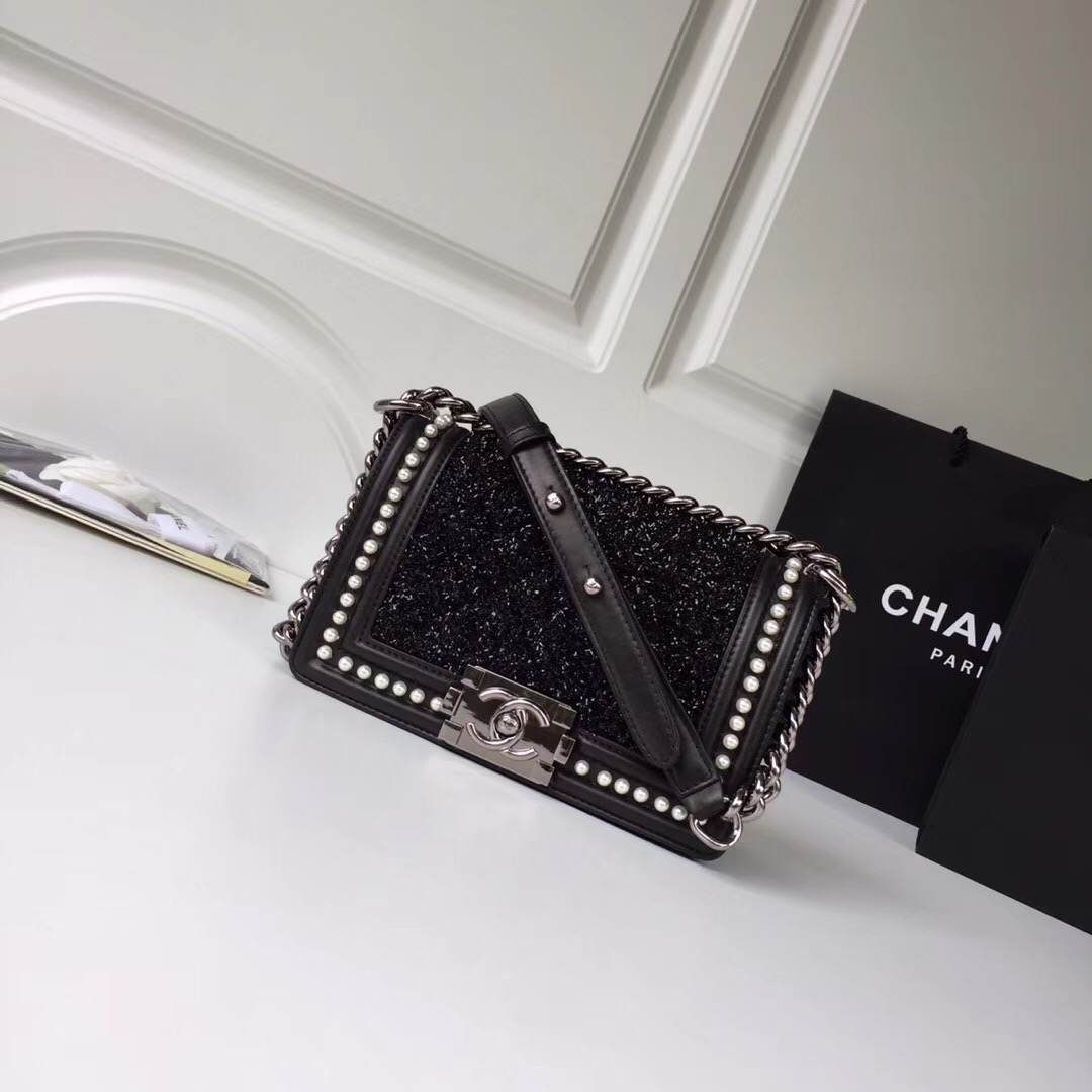 Chanel LE BOY Shoulder Bag Original A67085 black