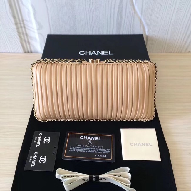 Chanel Minaudiere Metallic Lambskin & Ruthenium-Finish Metal 78991 apricot