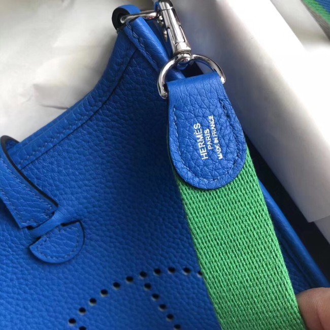 Hermes Evelyne original togo leather mini Shoulder Bag H15698 blue
