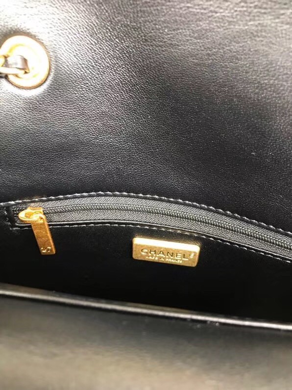 Chanel Original Flap Bag Python, Lambskin & Gold-Tone Metal A57277 black