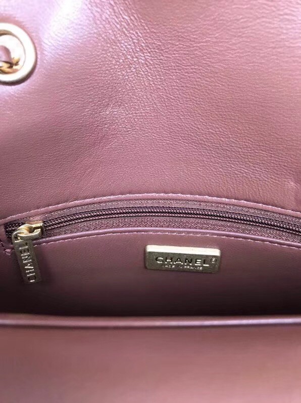 Chanel Original Flap Bag Python, Lambskin & Gold-Tone Metal A57277 pink