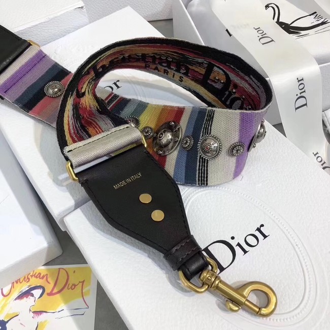 Dior MULTI-COLOURED CANVAS SHOULDER STRAP WITH MEDALLIONS 2659