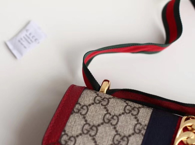 Gucci GG Supreme canvas Sylvie small shoulder bag 421882 Red