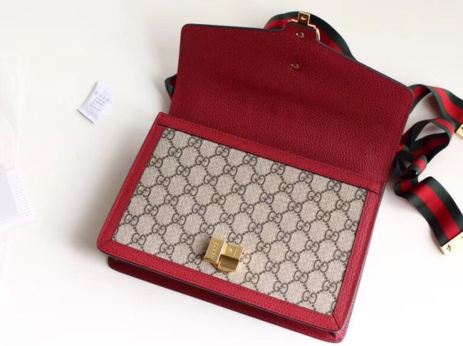 Gucci GG Supreme canvas Sylvie small shoulder bag 421882 Red