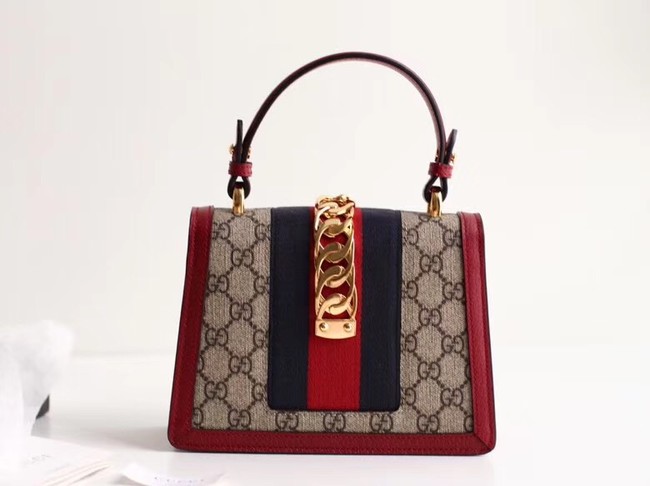 Gucci Sylvie GG Supreme canvas mini bag 470270 red