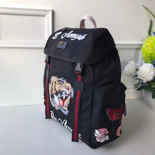 Gucci Backpack with embroidery 429037 black