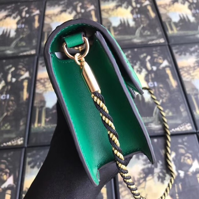 Gucci leather Shoulder bag with Square G 544242 green