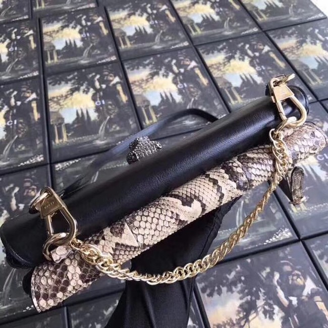 Gucci Medium double Snake skin shoulder bag 524822 grey