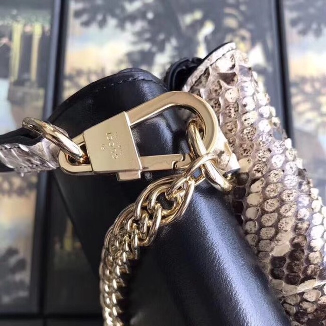 Gucci Medium double Snake skin shoulder bag 524822 grey